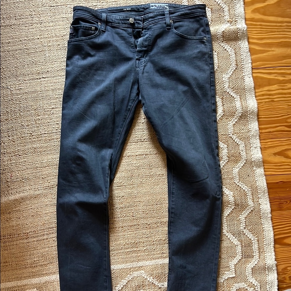 Men’s AG Tellis Slim Straight Dark Denim Jeans, size 36